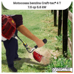 Motocoasa benzina 4 timpi CRAFT-TEC T5600 PROFI 7.5hp, 5.6kw, 3 disc SwissInox (3T,8T,230), tambur, ham profi MX701 - imagine 2