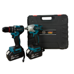 Set German Meister 2 Scule Brushless 36V 6Ah – Bormașină 80 Nm + Pistol Impact 380 Nm, 2 Acumulatori, Accesorii, Valiză