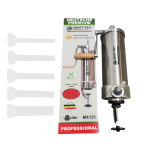 Mașină de Umplut Cârnați Craft-Tec Germany MX128, Verticală, 4 KG, Inox Integral, 5 Pâlnii Incluse, Prindere cu Menghină
