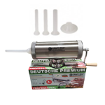 Mașină de Umplut Cârnați Craft-Tec Germany MX132, Orizontală, 3 KG, Inox, 3 Pâlnii Incluse 15/19/22 mm, Acționare Manuală