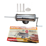 Mașină de Umplut Cârnați Craft-Tec Germany MX133, Orizontală, 2.5 KG, Inox, Prindere cu Ventuză, 3 Pâlnii Incluse 15/19/22 mm