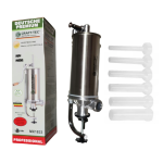 Mașină de Umplut Cârnați Craft-Tec Germany MX1833, Verticală, Inox Integral, 6 KG, 6 Pâlnii Incluse 14–35 mm, Prindere cu Menghină